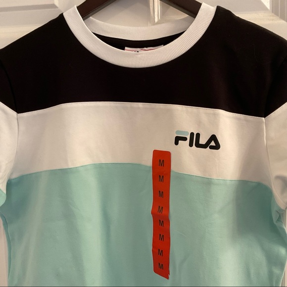 FILA Colorblock T-Shirt - NWT - Medium - Mint White Black - Picture 4 of 9